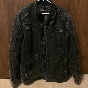 Mens Buckle Black Leather jacket